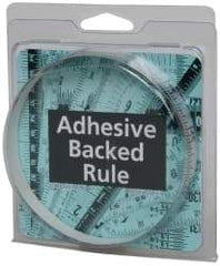 Made in USA - 3 Ft. Long x 1/2 Inch Wide, 1/16 Inch Graduation, Silver, Mylar Adhesive Tape Measure - Reads Right to Left, Horizontal Scale - Benchmark Tooling