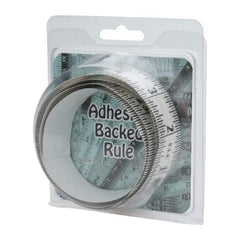 Made in USA - 3 Ft. Long x 1-1/4 Inch Wide, 1/16 Inch Graduation, Clear, Mylar Adhesive Tape Measure - Reads Right to Left, Horizontal Scale - Benchmark Tooling