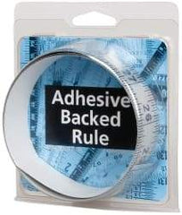 Made in USA - 3 Ft. Long x 1-1/4 Inch Wide, 1/16 Inch Graduation, Silver, Mylar Adhesive Tape Measure - Reads Right to Left, Horizontal Scale - Benchmark Tooling