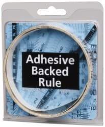 Made in USA - 6 Ft. Long x 1/2 Inch Wide, 1/16 Inch Graduation, Clear, Mylar Adhesive Tape Measure - Reads Left to Right, Horizontal Scale - Benchmark Tooling