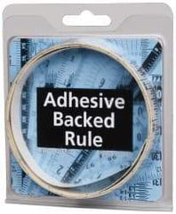 Made in USA - 6 Ft. Long x 1/2 Inch Wide, 1/16 Inch Graduation, Clear, Mylar Adhesive Tape Measure - Reads Left to Right, Horizontal Scale - Benchmark Tooling