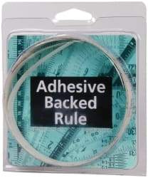 Made in USA - 6 Ft. Long x 1/2 Inch Wide, 1/16 Inch Graduation, Clear, Mylar Adhesive Tape Measure - Reads Right to Left, Horizontal Scale - Benchmark Tooling