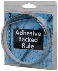 Made in USA - 6 Ft. Long x 1/2 Inch Wide, 1/16 Inch Graduation, Silver, Mylar Adhesive Tape Measure - Reads Left to Right, Horizontal Scale - Benchmark Tooling