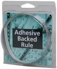 Made in USA - 6 Ft. Long x 1/2 Inch Wide, 1/16 Inch Graduation, Silver, Mylar Adhesive Tape Measure - Reads Right to Left, Horizontal Scale - Benchmark Tooling