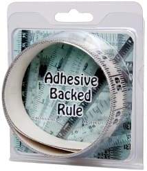 Made in USA - 6 Ft. Long x 1-1/4 Inch Wide, 1/16 Inch Graduation, Clear, Mylar Adhesive Tape Measure - Reads Left to Right, Horizontal Scale - Benchmark Tooling