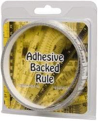 Made in USA - 9 Ft. Long x 1/2 Inch Wide, 1/16 Inch Graduation, Clear, Mylar Adhesive Tape Measure - Reads Left to Right, Horizontal Scale - Benchmark Tooling