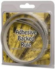 Made in USA - 9 Ft. Long x 1/2 Inch Wide, 1/16 Inch Graduation, Clear, Mylar Adhesive Tape Measure - Reads Right to Left, Horizontal Scale - Benchmark Tooling