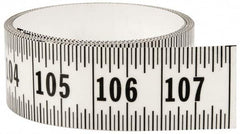 Made in USA - 9 Ft. Long x 1-1/4 Inch Wide, 1/16 Inch Graduation, Clear, Mylar Adhesive Tape Measure - Reads Left to Right, Horizontal Scale - Benchmark Tooling