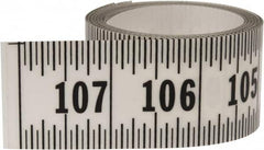 Made in USA - 9 Ft. Long x 1-1/4 Inch Wide, 1/16 Inch Graduation, Clear, Mylar Adhesive Tape Measure - Reads Right to Left, Horizontal Scale - Benchmark Tooling