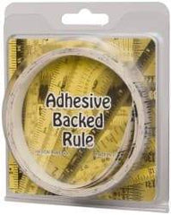 Made in USA - 12 Ft. Long x 1/2 Inch Wide, 1/16 Inch Graduation, Clear, Mylar Adhesive Tape Measure - Reads Left to Right, Horizontal Scale - Benchmark Tooling