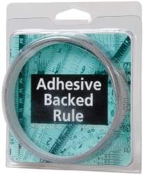 Made in USA - 12 Ft. Long x 1/2 Inch Wide, 1/16 Inch Graduation, Silver, Mylar Adhesive Tape Measure - Reads Left to Right, Horizontal Scale - Benchmark Tooling