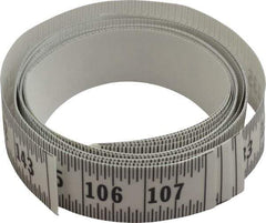 Made in USA - 12 Ft. Long x 1-1/4 Inch Wide, 1/16 Inch Graduation, Clear, Mylar Adhesive Tape Measure - Reads Left to Right, Horizontal Scale - Benchmark Tooling