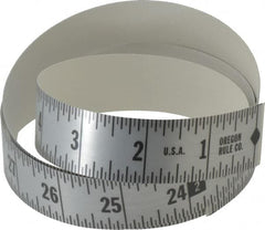 Made in USA - 18 Ft. Long x 1 Inch Wide, 1/16 Inch Graduation, Silver, Mylar Adhesive Tape Measure - Reads Right to Left, Horizontal Scale - Benchmark Tooling