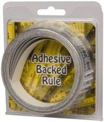 Made in USA - 24 Ft. Long x 1 Inch Wide, 1/16 Inch Graduation, Silver, Mylar Adhesive Tape Measure - Reads Right to Left, Horizontal Scale - Benchmark Tooling