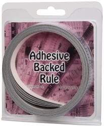 Made in USA - 30 Ft. Long x 1/2 Inch Wide, 1/16 Inch Graduation, Silver, Mylar Adhesive Tape Measure - Reads Left to Right, Horizontal Scale - Benchmark Tooling