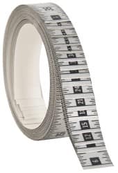 Made in USA - 48 Ft. Long x 1 Inch Wide, 1/16 Inch Graduation, Silver, Mylar Adhesive Tape Measure - Reads Right to Left, Horizontal Scale - Benchmark Tooling