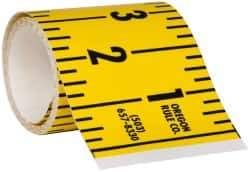 Made in USA - 7.5 Ft. Long x 3 Inch Wide, 1/4 Inch Graduation, Yellow, Mylar Adhesive Tape Measure - Reads Right to Left, Horizontal Scale - Benchmark Tooling