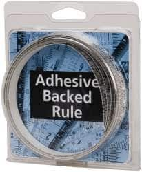 Made in USA - 4 m Long x 1/2 Inch Wide, 1/16 Inch Graduation, White, Mylar Adhesive Tape Measure - Reads Left to Right, Horizontal Scale - Benchmark Tooling