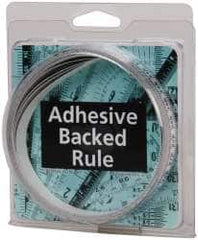 Made in USA - 4 m Long x 1/2 Inch Wide, 1/16 Inch Graduation, White, Mylar Adhesive Tape Measure - Reads Right to Left, Horizontal Scale - Benchmark Tooling