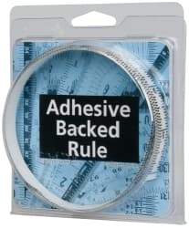 Made in USA - 3 Ft. Long x 1/2 Inch Wide, 1/16 Inch Graduation, Clear, Mylar Adhesive Tape Measure - Reads Bottom to Top, Vertical Rules - Benchmark Tooling