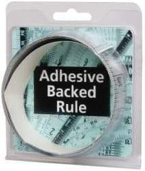 Made in USA - 3 Ft. Long x 1-1/4 Inch Wide, 1/16 Inch Graduation, Silver, Mylar Adhesive Tape Measure - Reads Bottom to Top, Vertical Rules - Benchmark Tooling