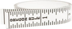 Made in USA - 6 Ft. Long x 1/2 Inch Wide, 1/16 Inch Graduation, Clear, Mylar Adhesive Tape Measure - Reads Top to Bottom, Vertical Rules - Benchmark Tooling