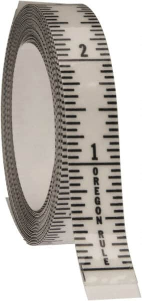 Made in USA - 9 Ft. Long x 1/2 Inch Wide, 1/16 Inch Graduation, Clear, Mylar Adhesive Tape Measure - Reads Bottom to Top, Vertical Rules - Benchmark Tooling