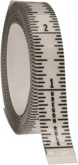 Made in USA - 9 Ft. Long x 1/2 Inch Wide, 1/16 Inch Graduation, Clear, Mylar Adhesive Tape Measure - Reads Bottom to Top, Vertical Rules - Benchmark Tooling