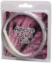 Made in USA - 12 Ft. Long x 1/2 Inch Wide, 1/16 Inch Graduation, Clear, Mylar Adhesive Tape Measure - Reads Top to Bottom, Vertical Rules - Benchmark Tooling