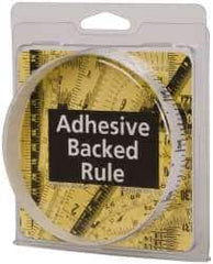 Made in USA - 3 Ft. Long x 1/2 Inch Wide, 1/10 Inch Graduation, White, Mylar Adhesive Tape Measure - Reads Bottom to Top, Vertical Rules - Benchmark Tooling