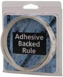 Made in USA - 9 Ft. Long x 1/2 Inch Wide, 1/10 Inch Graduation, White, Mylar Adhesive Tape Measure - Reads Top to Bottom, Vertical Rules - Benchmark Tooling