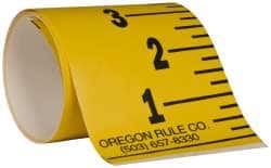 Made in USA - 4 Ft. Long x 3 Inch Wide, 1/4 Inch Graduation, Yellow, Mylar Adhesive Tape Measure - Reads Bottom to Top, Vertical Rules - Benchmark Tooling