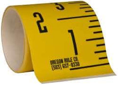 Made in USA - 6 Ft. Long x 3 Inch Wide, 1/4 Inch Graduation, Yellow, Mylar Adhesive Tape Measure - Reads Bottom to Top, Vertical Rules - Benchmark Tooling