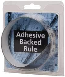 Made in USA - 3 Ft. Long x 1 Inch Wide, 1/8 Inch Graduation, Silver, Mylar Adhesive Tape Measure - Reads Right to Left, Vertical-Half Scale - Benchmark Tooling