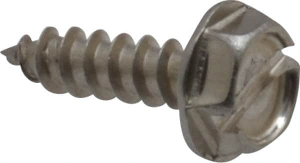 Value Collection - #6 Hex Washer Head Slotted Sheet Metal Screw - Stainless Steel, 1/2" Length Under Head, Grade 18-8 - Benchmark Tooling