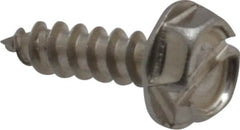 Value Collection - #6 Hex Washer Head Slotted Sheet Metal Screw - Stainless Steel, 1/2" Length Under Head, Grade 18-8 - Benchmark Tooling