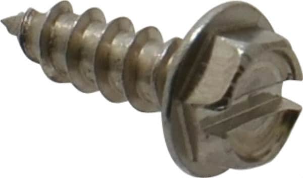 Value Collection - #8 Hex Washer Head Slotted Sheet Metal Screw - Stainless Steel, 1/2" Length Under Head, Grade 18-8 - Benchmark Tooling
