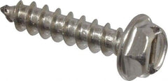 Value Collection - #8 Hex Washer Head Slotted Sheet Metal Screw - Stainless Steel, 3/4" Length Under Head, Grade 18-8 - Benchmark Tooling