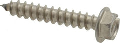 Value Collection - #8 Hex Washer Head Slotted Sheet Metal Screw - Stainless Steel, 1" Length Under Head, Grade 18-8 - Benchmark Tooling