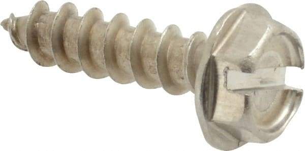 Value Collection - #10 Hex Washer Head Slotted Sheet Metal Screw - Stainless Steel, 3/4" Length Under Head, Grade 18-8 - Benchmark Tooling