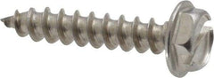 Value Collection - #10 Hex Washer Head Slotted Sheet Metal Screw - Stainless Steel, 1" Length Under Head, Grade 18-8 - Benchmark Tooling