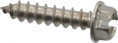 Value Collection - #12 Hex Washer Head Slotted Sheet Metal Screw - Stainless Steel, 1" Length Under Head, Grade 18-8 - Benchmark Tooling