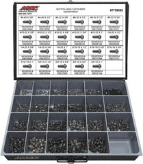 Value Collection - 850 Piece Alloy Steel Button Head Cap Screws - #4-40 to 3/8-16 Thread - Benchmark Tooling