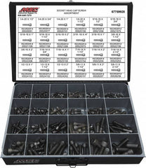 Value Collection - 375 Piece Alloy Steel Socket Head Cap Screws - 1/4-20 to 5/8-11 Thread - Benchmark Tooling