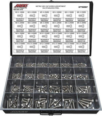 Value Collection - 330 Piece Stainless Steel Hex Head Cap Screws - M5 to M12 Thread, 18-8 - Benchmark Tooling