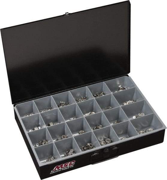 Value Collection - M3x0.50 to M16x2 Thread, 1,680 Piece Stainless Steel Nut & Washer Assortment - Grade 18-8 - Benchmark Tooling