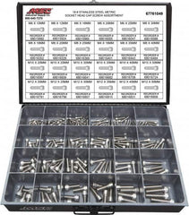 Value Collection - 240 Piece Stainless Steel Socket Head Cap Screws - M6 to M12 Thread, 18-8 - Benchmark Tooling