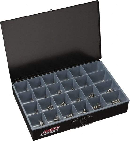 Value Collection - 210 Piece, M4x5.00 to M10x25.00, Stainless Steel Set Screw Assortment - Hex Head, Hex Socket Drive, 5 to 25mm Long, Grade 18-8 - Benchmark Tooling