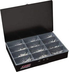 Value Collection - 1,000 Piece, 1/8 to 3/16" Hole Diam, Dome Head, Aluminum Blind Rivet Assortment - 1/8 to 5/8" Length, Aluminum Mandrel - Benchmark Tooling