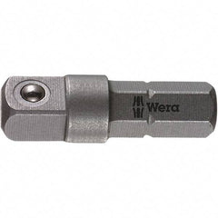 Wera - Socket Adapters & Universal Joints Type: Square-Drive to Hex Bit Adapter Male Size: 1/4 - Benchmark Tooling